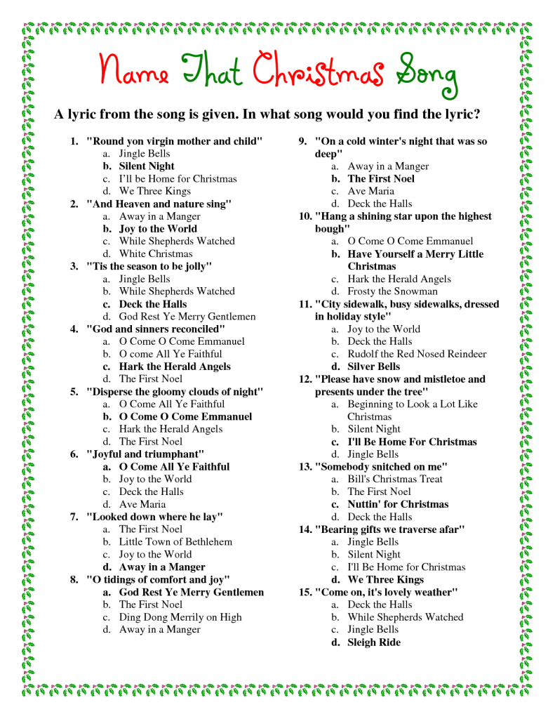 Christmas Songs Worksheet Answers AlphabetWorksheetsFree