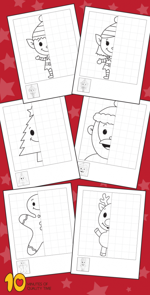 Christmas Symmetry Drawing Worksheets 10 Minutes Of 