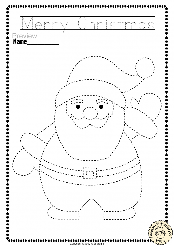 Christmas Trace And Color Pages Fine Motor Skills Pre 