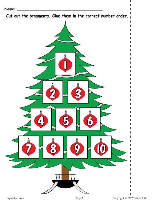 Christmas Tree Number Order Answer Key Christmas Math 