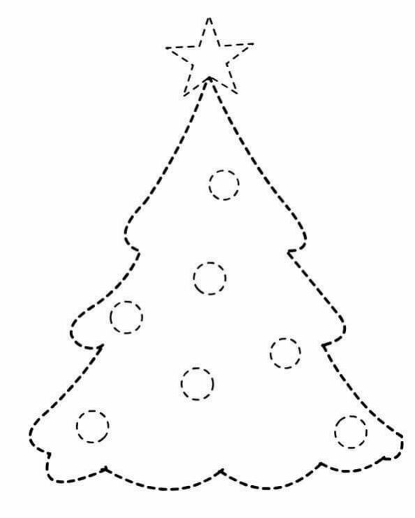 Christmas Tree Pre writing Worksheets For Kids Preschool 