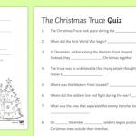 Christmas Truce 1914 Quiz Worksheet Worksheet From Christmas Truce 1914 Worksheet