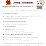 Christmas Worksheet Cloze Exercise Christmas Worksheets  From Christmas Cloze Worksheet Answers