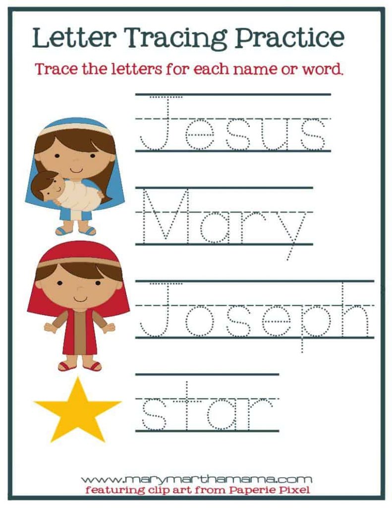 Christmas Worksheets For Preschoolers Jesus Birth 