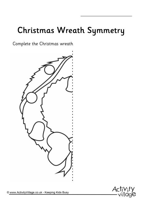 Christmas Wreath Symmetry Worksheet From Free Christmas Symmetry Worksheets