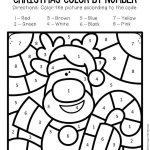 Color By Number Christmas Preschool Worksheets Christmas  From Color By Number Christmas Worksheets Kindergarten