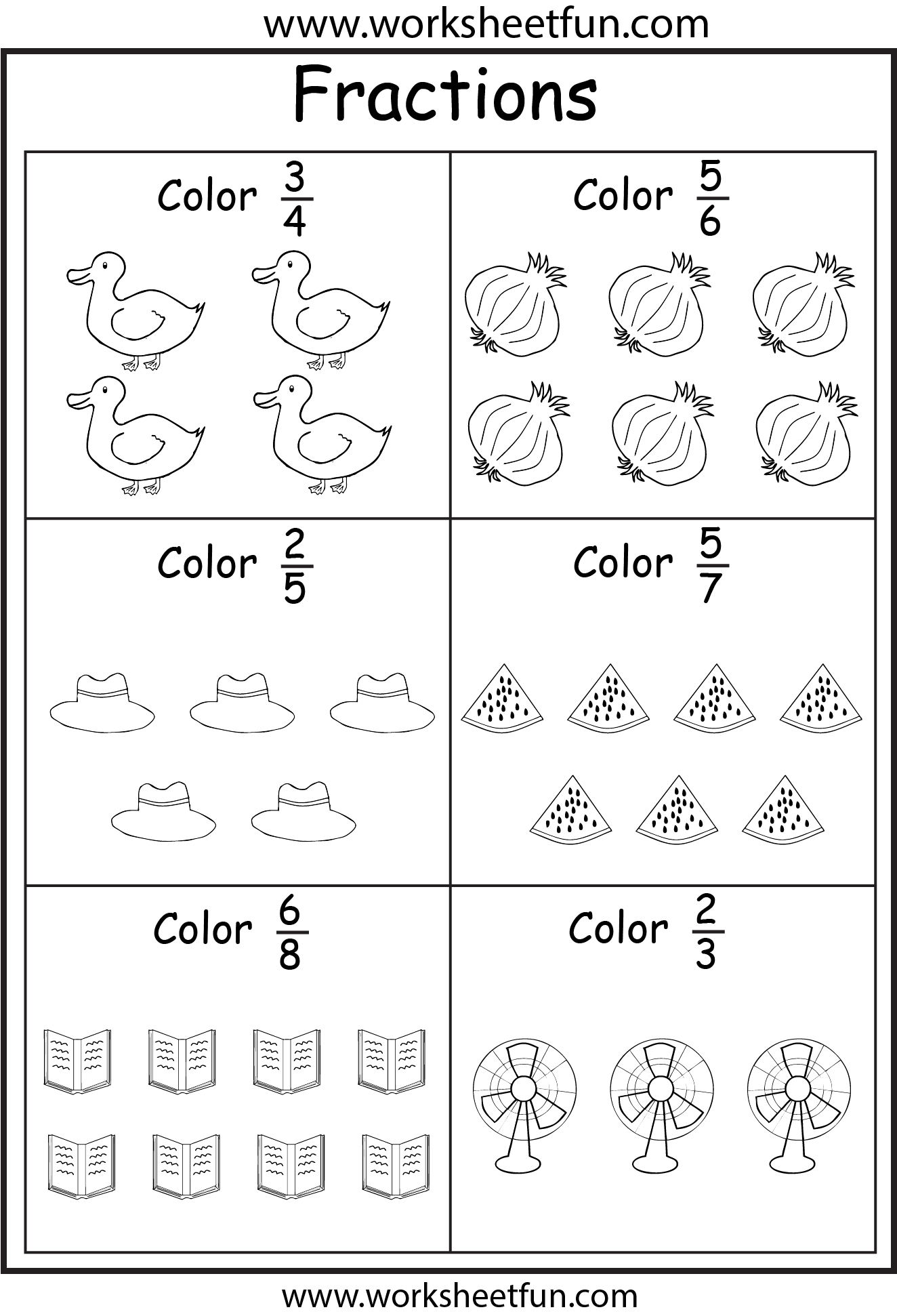 Coloring Fractions 5 Worksheets Fractions Worksheets 