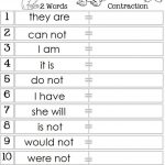 Contractions 2nd Grade Worksheets Contractions