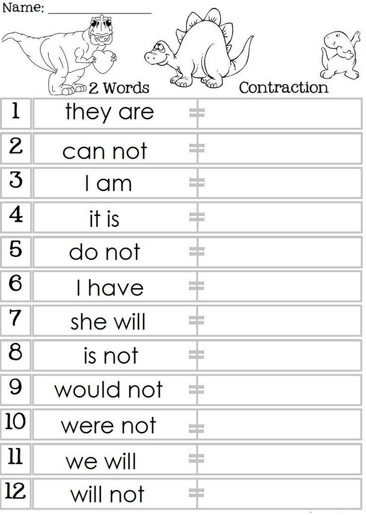 Contractions 2nd Grade Worksheets Contractions 