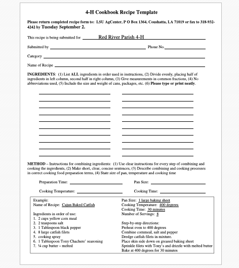 Cookbook Templates Create Your Own Recipe Book Word PDF 