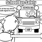 Crossing Safety Coloring School Bus Safety School Bus