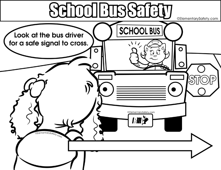 Crossing Safety Coloring School Bus Safety School Bus 