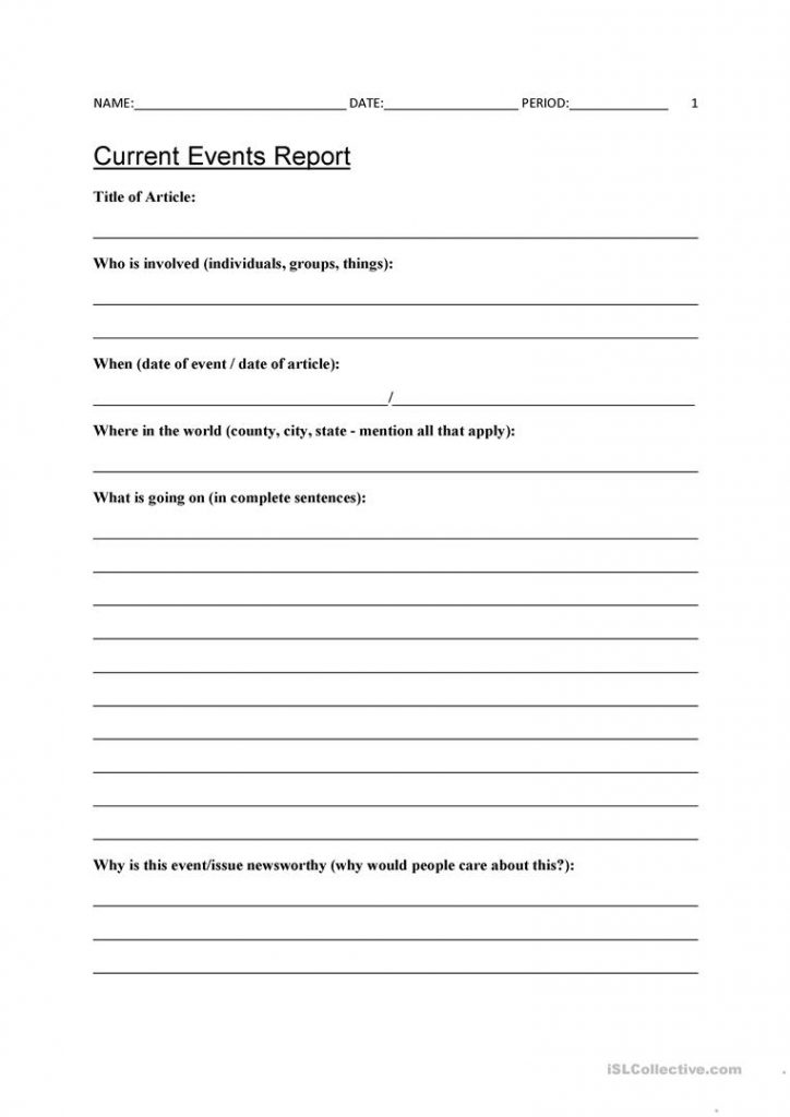 Current Event Paper Template
