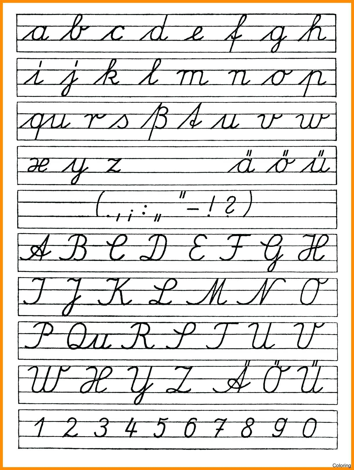 Cursive Alphabet Chart Free Printable 