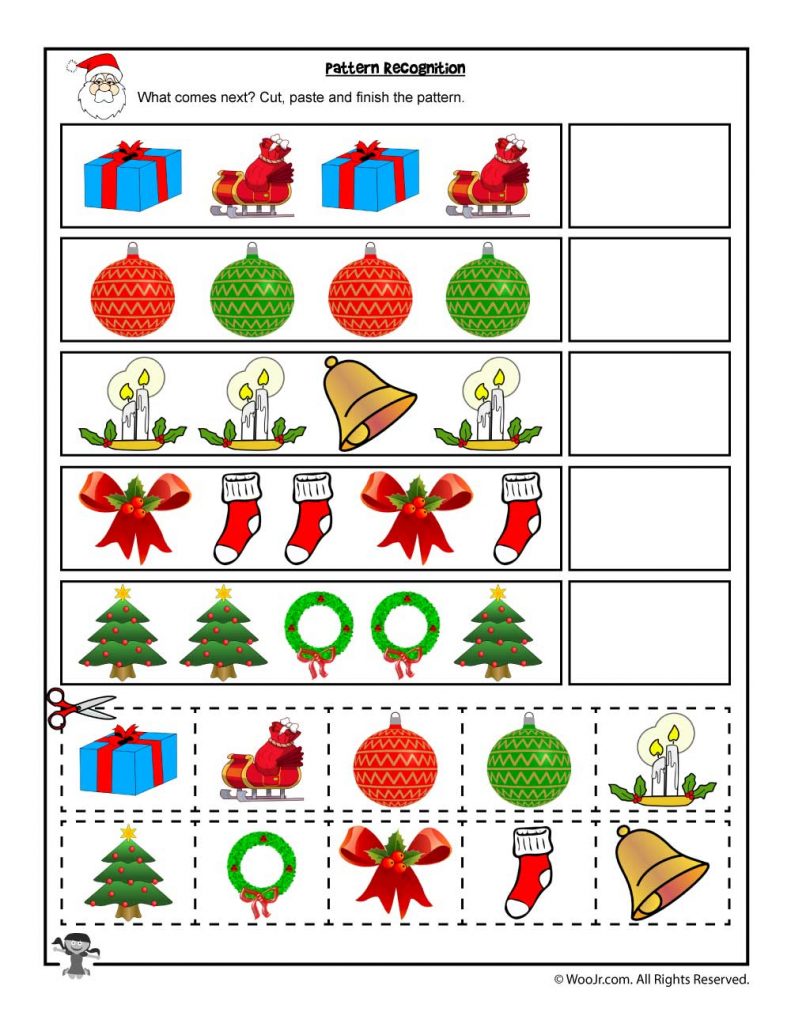 Cut And Paste Christmas Worksheets 