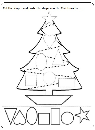 Cut Paste Christmas Worksheet Printable For Preschool  From Cut And Paste Christmas Worksheets