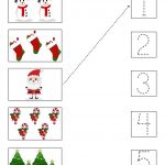 Cute Little Christmas Counting Matching And Tracing  From Counting Christmas Worksheet