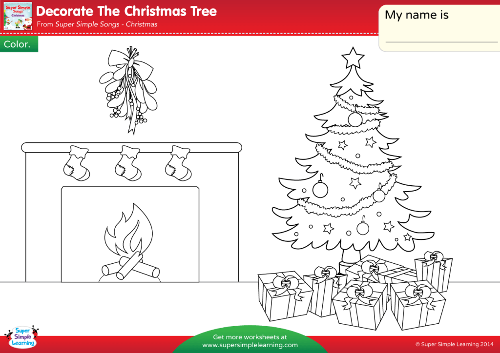 Decorate The Christmas Tree Worksheet Color Super Simple