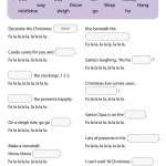 Decorate The Christmas Tree Worksheet Fill In The Blanks  From Christmas Fill In The Blank Worksheets