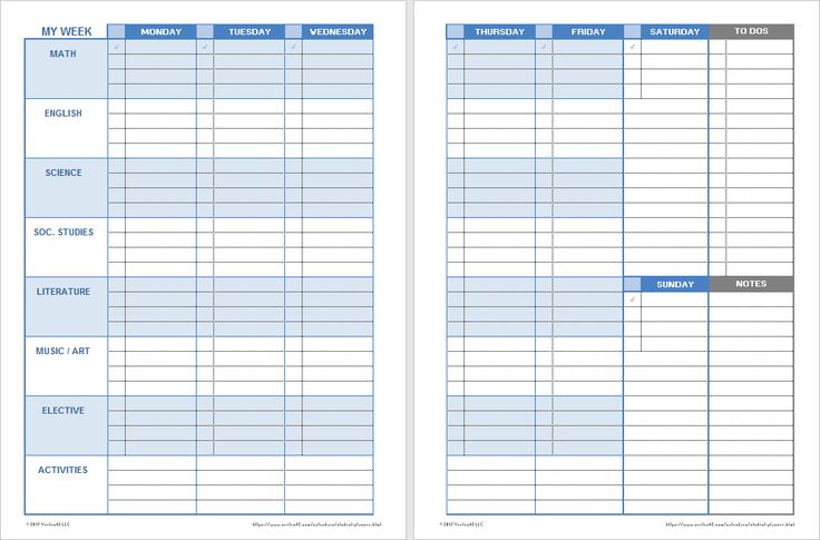 Download A Free Printable Weekly Student Planner Template 