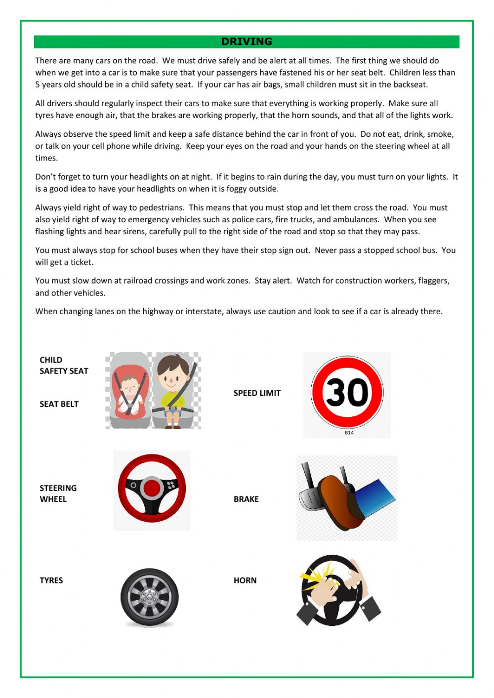 Printable Driving Theory Test Worksheets AlphabetWorksheetsFree Printable Driving Theory Test Worksheets AlphabetWorksheetsFree