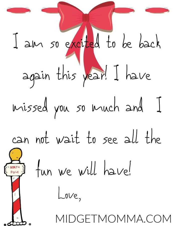 Elf On The Shelf I m Back Letter Printable Elf On Shelf 
