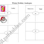 English Worksheets Christmas Analogies From Christmas Analogies Worksheet