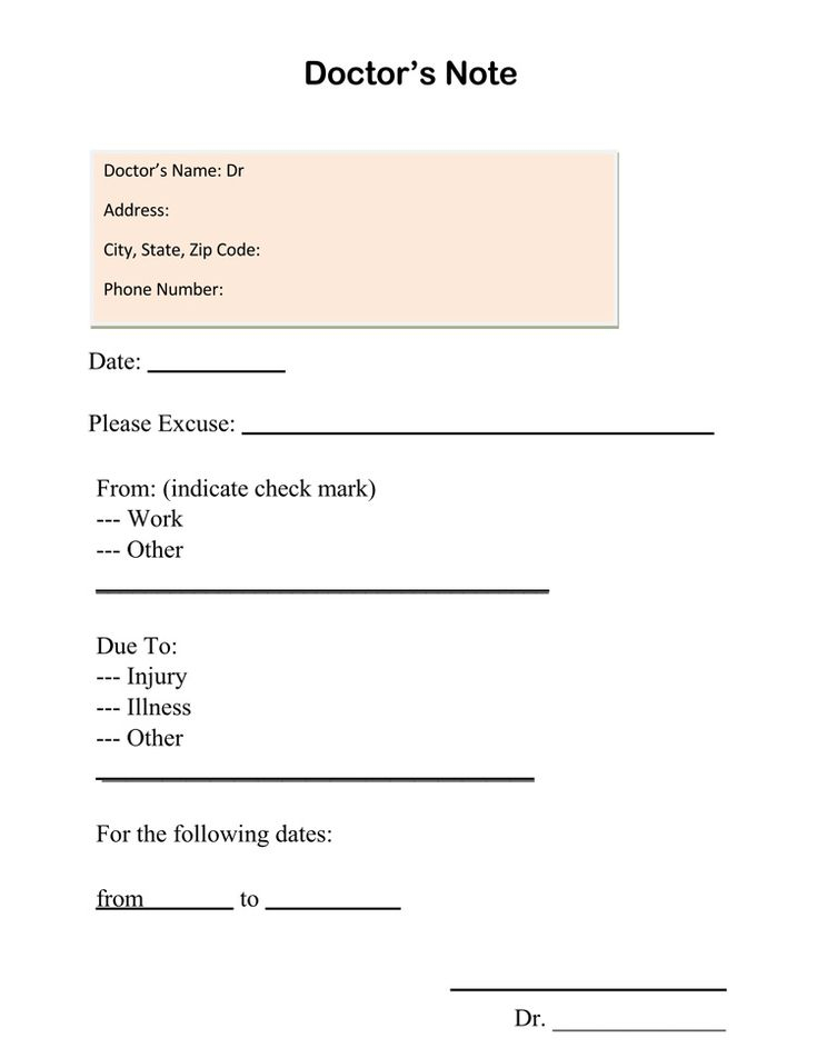 Fake Doctors Note Templates Doctors Note Template Notes 