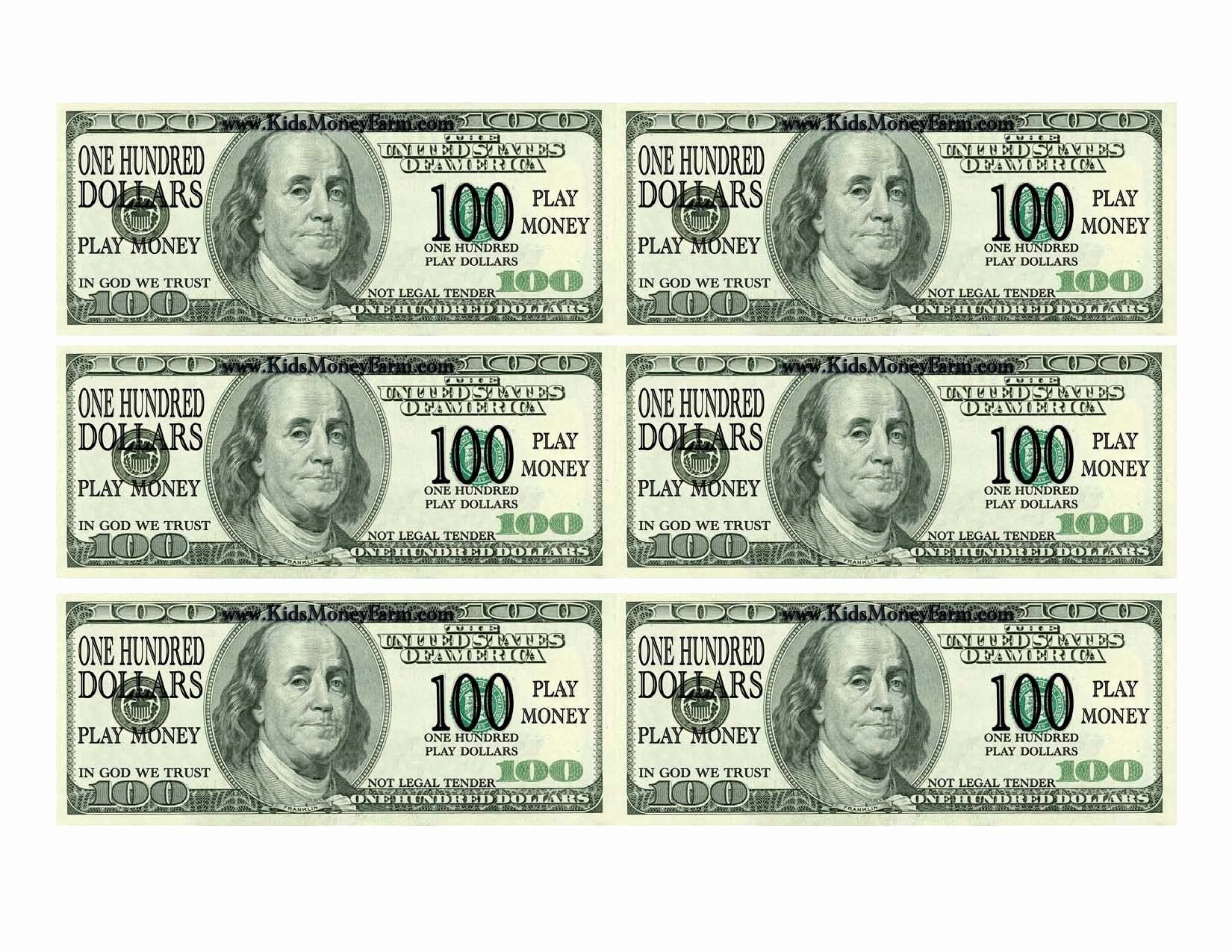 Fake Money Template Best Of One Hundred Dollar Bill 