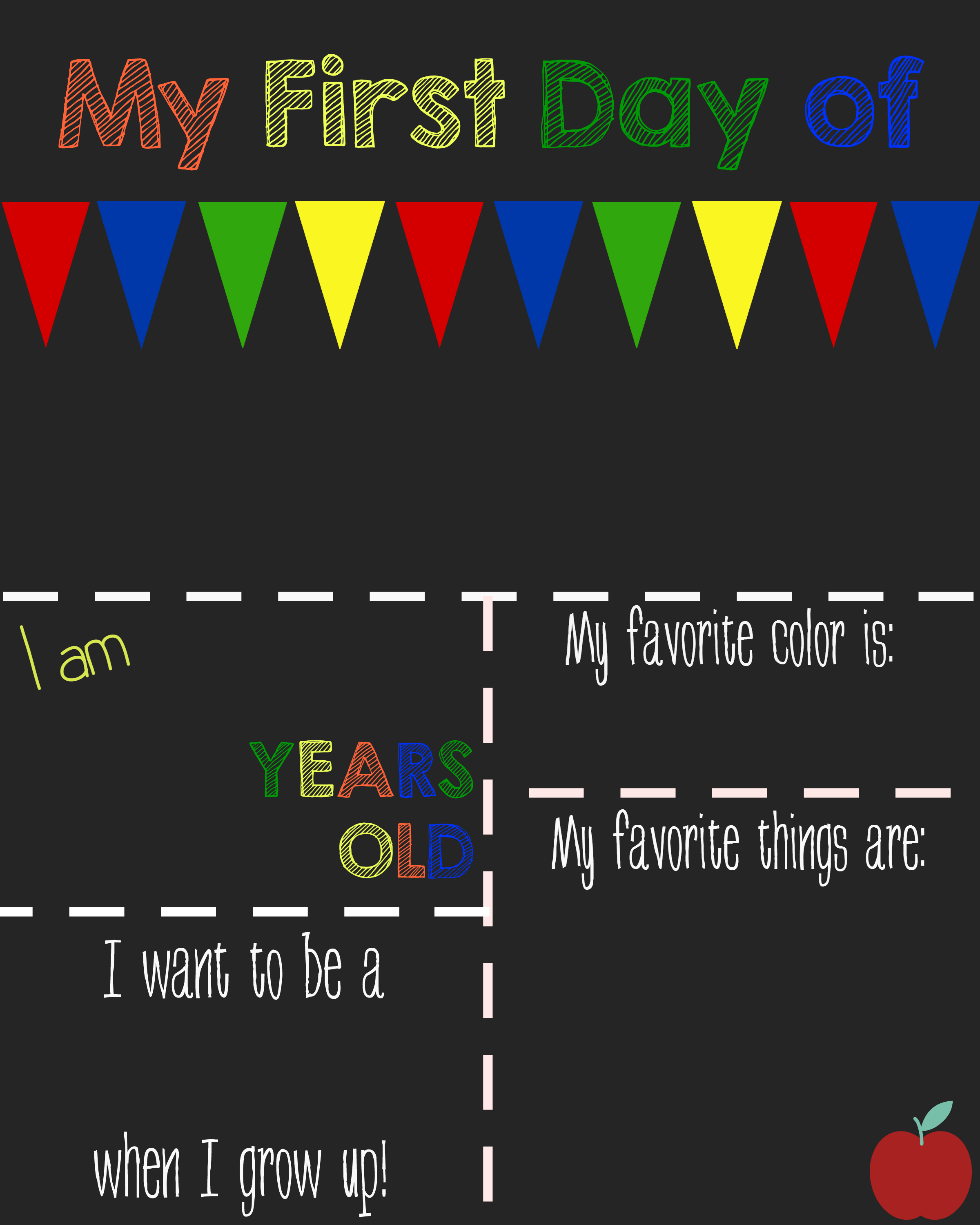 First Day Of School Printable Chalkboard Sign Bear Hugs