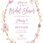 Floral Wreath Free Printable Bridal Shower Invitations In