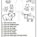 Forest Animal Worksheets For Kindergarten Following