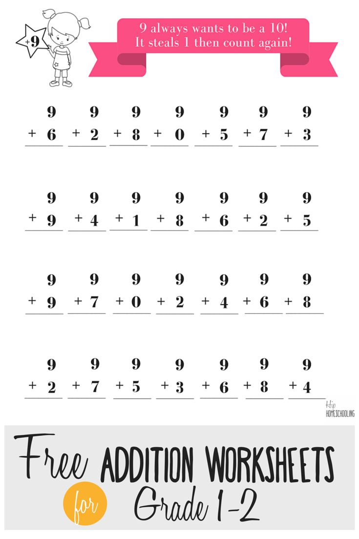 Free Addition Worksheets For Grades 1 And 2 Math 