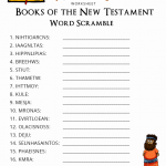 Free Bible Worksheet Books Of The New Testament New