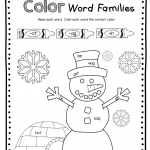 Free Color The Snowman By Word Families Page Click