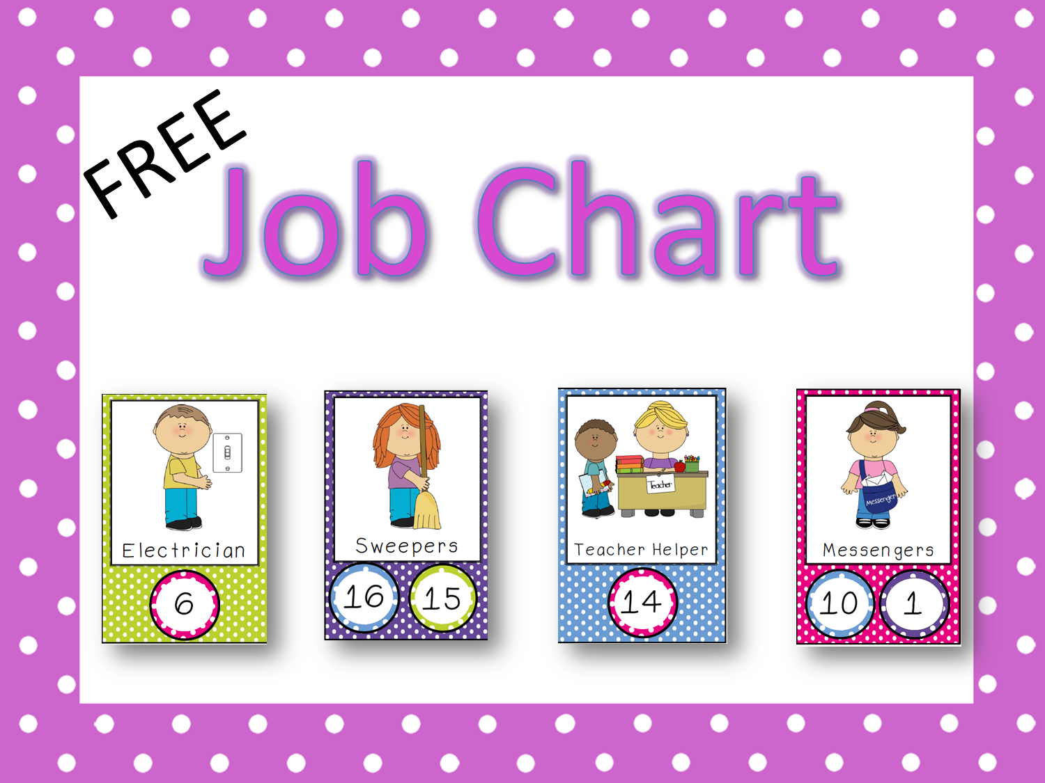 FREE Job Charts Job Chart Preschool Job Chart 