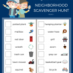 FREE Neighborhood Scavenger Hunt Printables