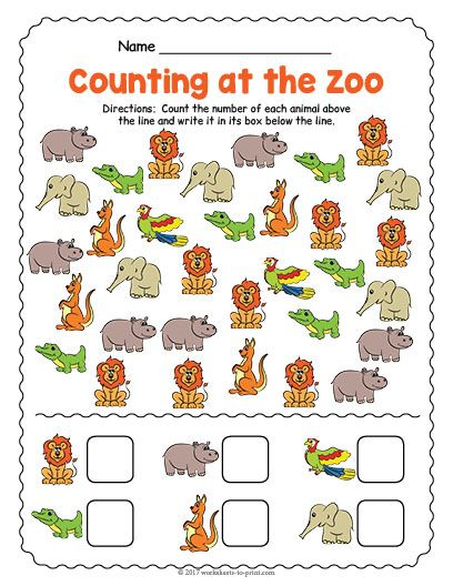 Free Printable At The Zoo Counting Worksheet Zoo Animals 