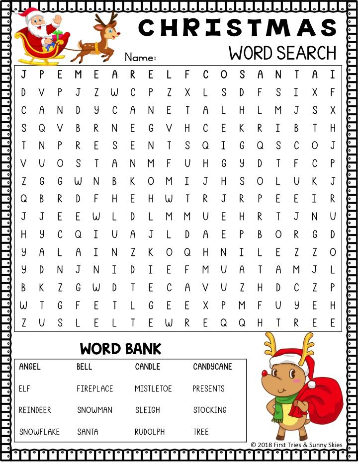 FREE Printable Christmas Word Search Free Christmas 