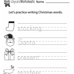 Free Printable Christmas Writing Worksheet For Preschool From Free Printable Christmas Writing Worksheets