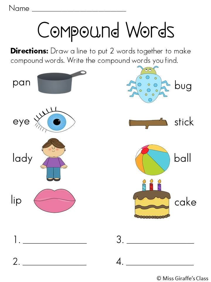 Free Printable Compound Words For 1st Grade Google 