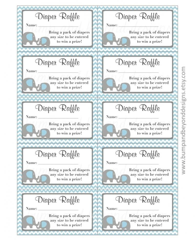 Free Printable Diaper Raffle Tickets Black And White 
