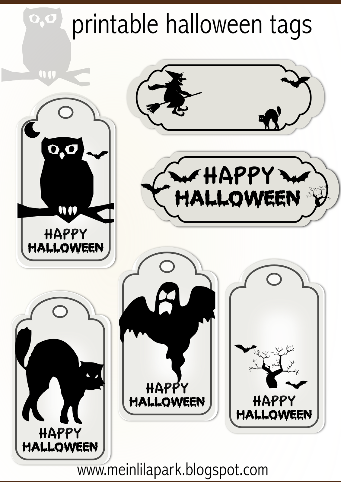 Free Printable Halloween Tags Druckvorlage Halloween 
