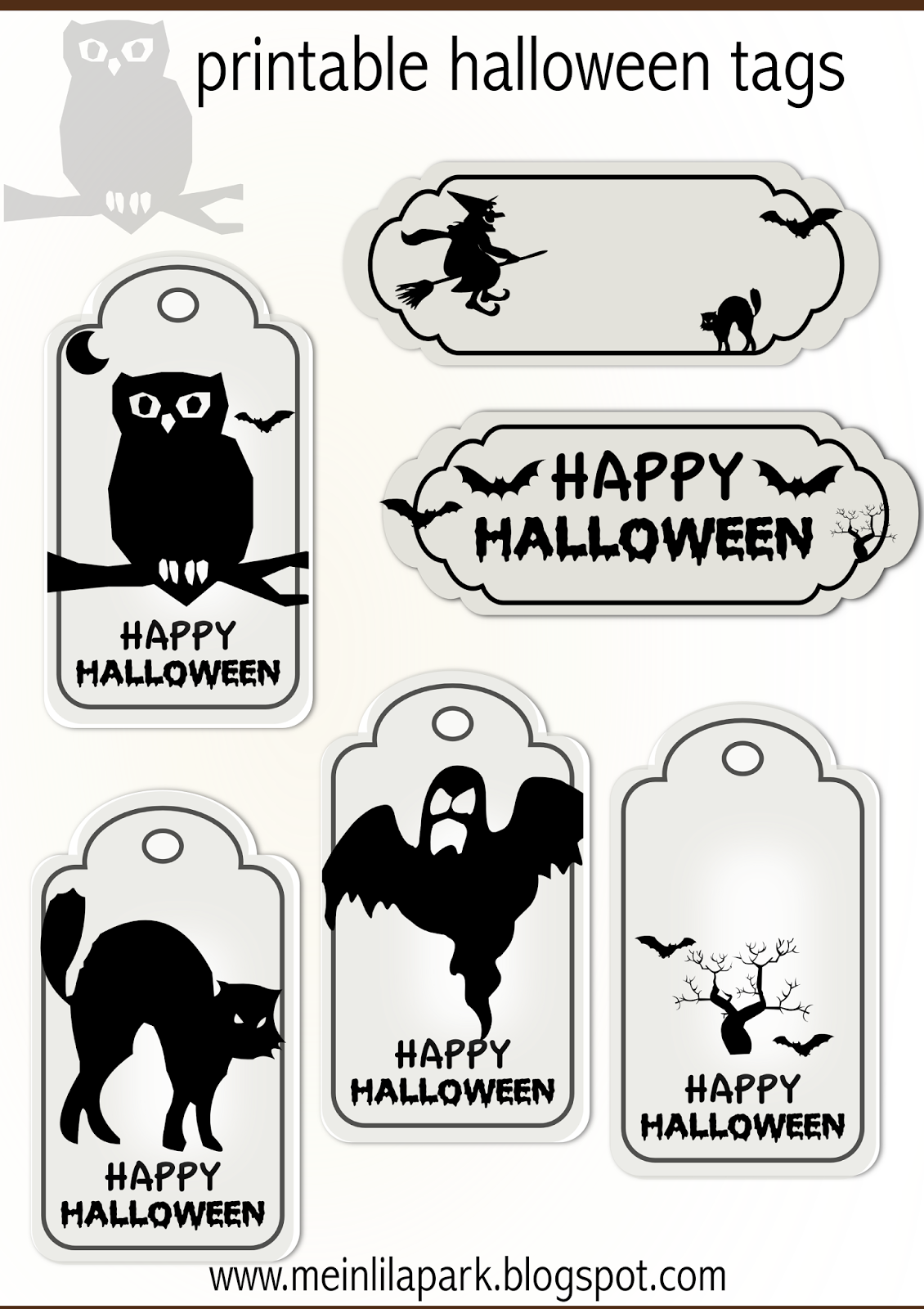 Free Printable Halloween Tags Druckvorlage Halloween