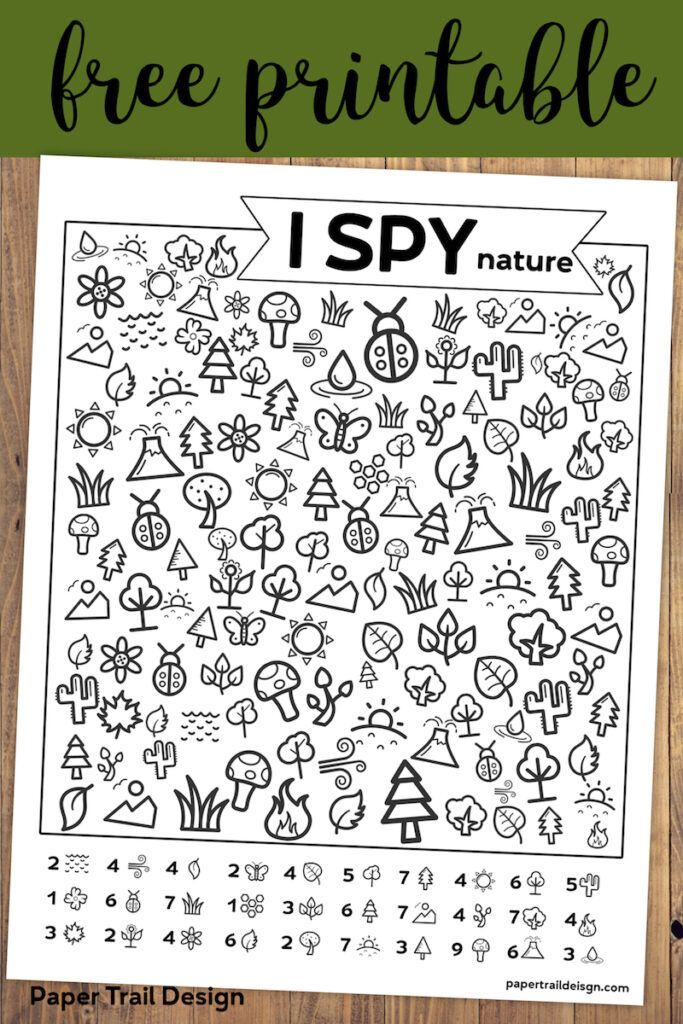 Free Printable I Spy Nature Game Paper Trail Design 