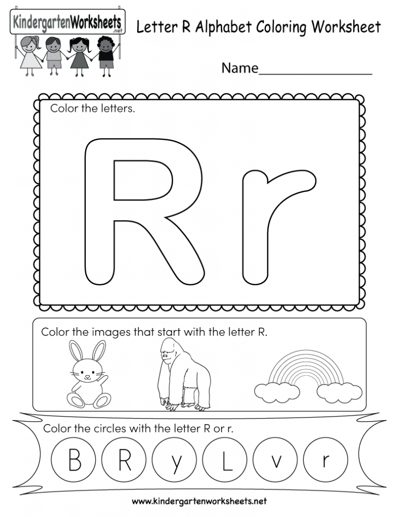 Free Printable Letter R Coloring Worksheet For Kindergarten