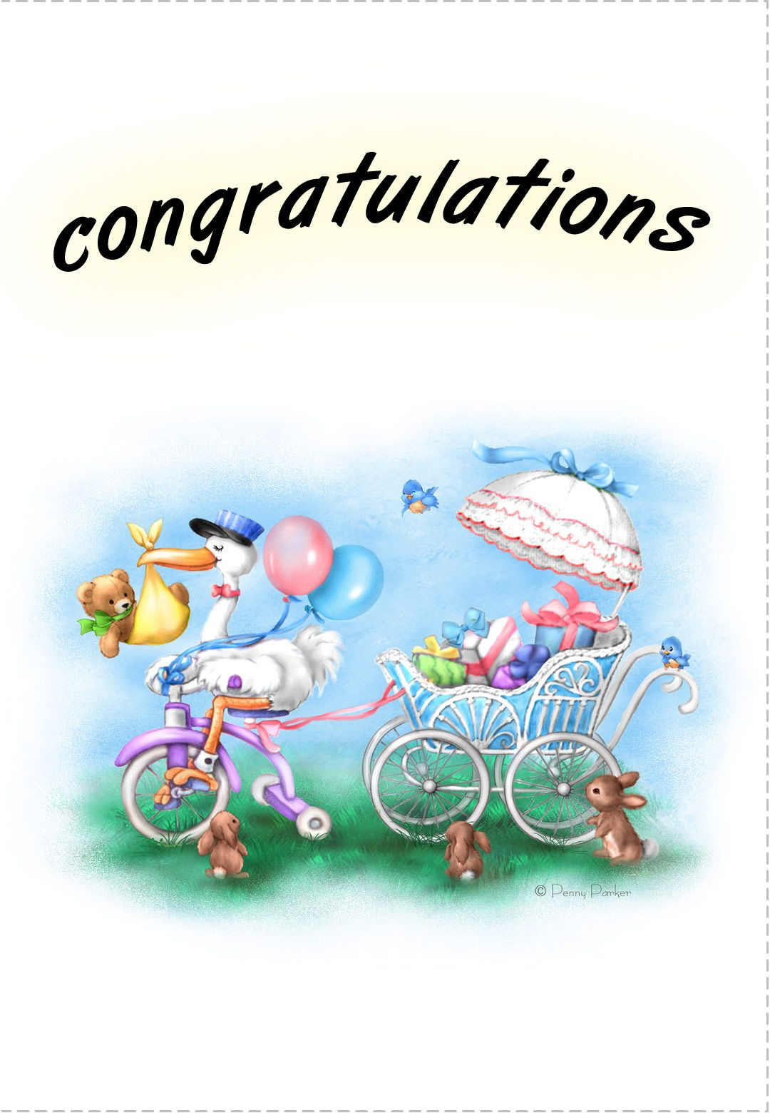 Free Printable New Baby Congratulations Greeting Card 