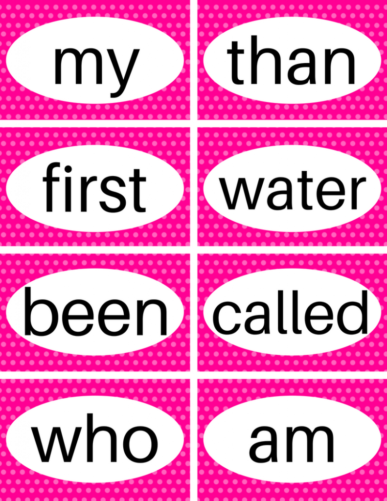 Free Printable Sight Words Flash Cards Preschool Sight