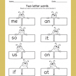 Fun Two Letter Words Writing Activity Worksheets For