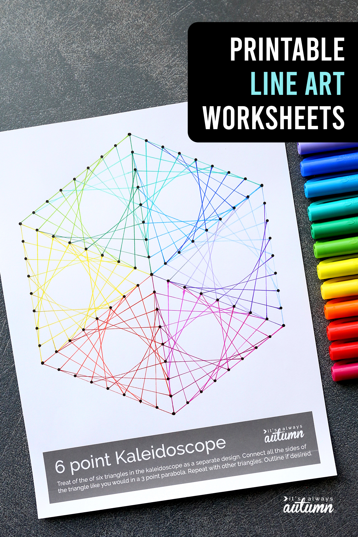 Geometric Line Art Worksheets easy Art Project For Kids 